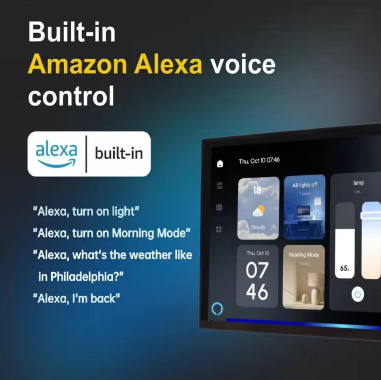 MOES 8 inch tuya smart home central panel touch screen tuya smart switch panel alexa with background music amplifier