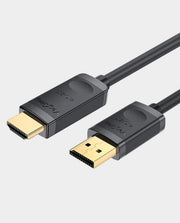 VegGieg DisplayPort Male to HDMI Male Cable | 3m Length | Upto 4K@30Hz Resolution | Built-in Conversion Chip | Audio Video Converter Cable for PC, Monitor, Projector and TV | V-Z605