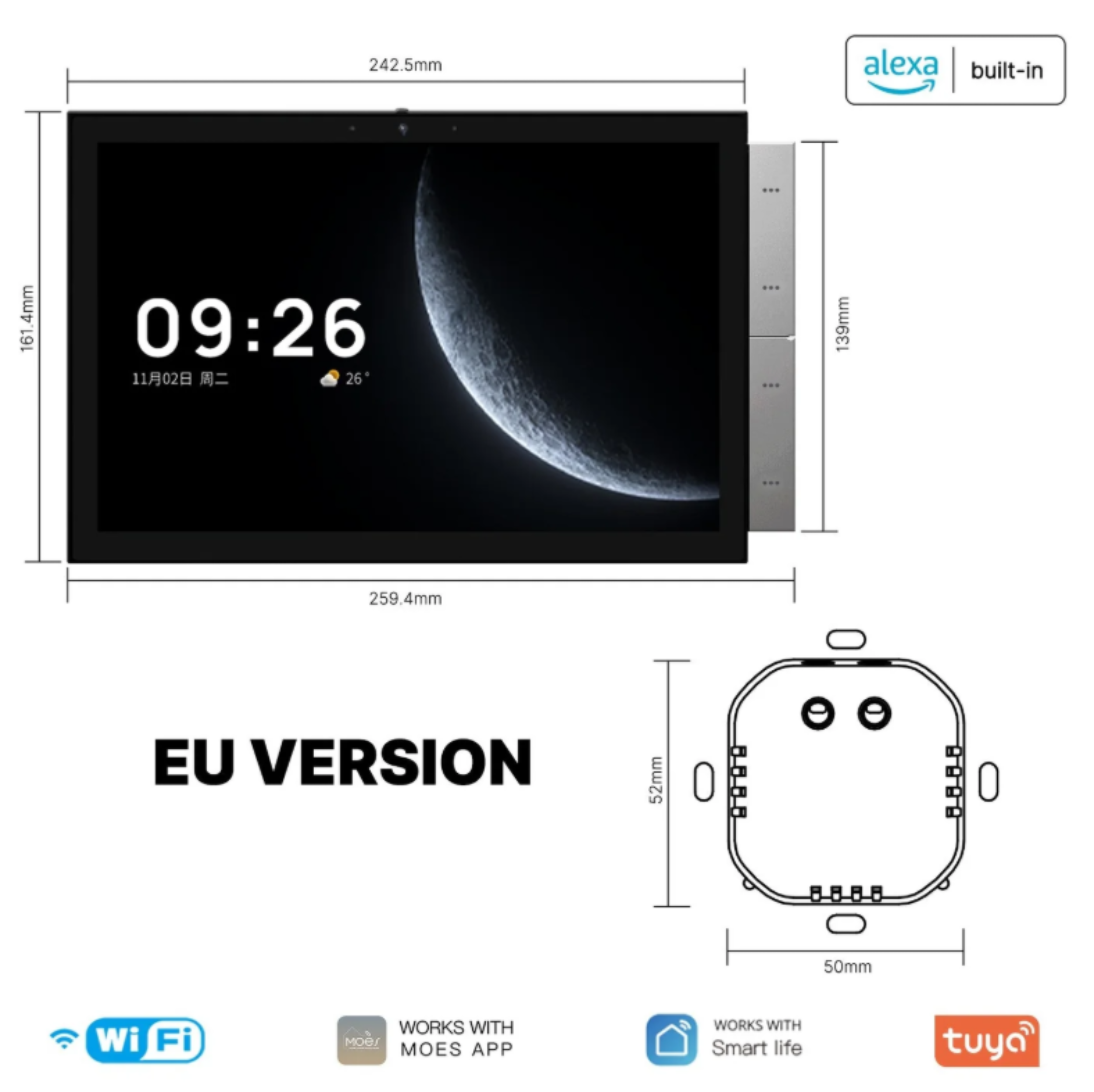 MOES Tuya 10.1-Inch Smart Control Panel Max with Ble/Zigbee Gateway