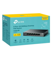 6-Port 10/100Mbps Desktop Switch with 4-Port PoE - LS106LP black