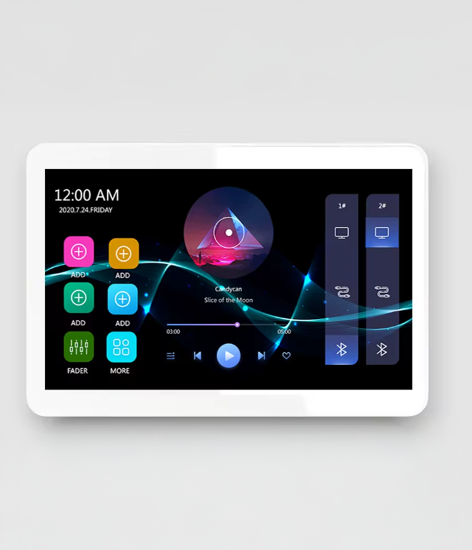 Smart Home Android 11 System 8-Channel Amplifier 4+64G Built in TUYA APP Control Panel 8-inch Touch Screen Music Player