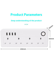 technowhale Smart Power extension 4 AC Outlets, 4 USB Ports - Apple HomeKit, Alexa Compatible