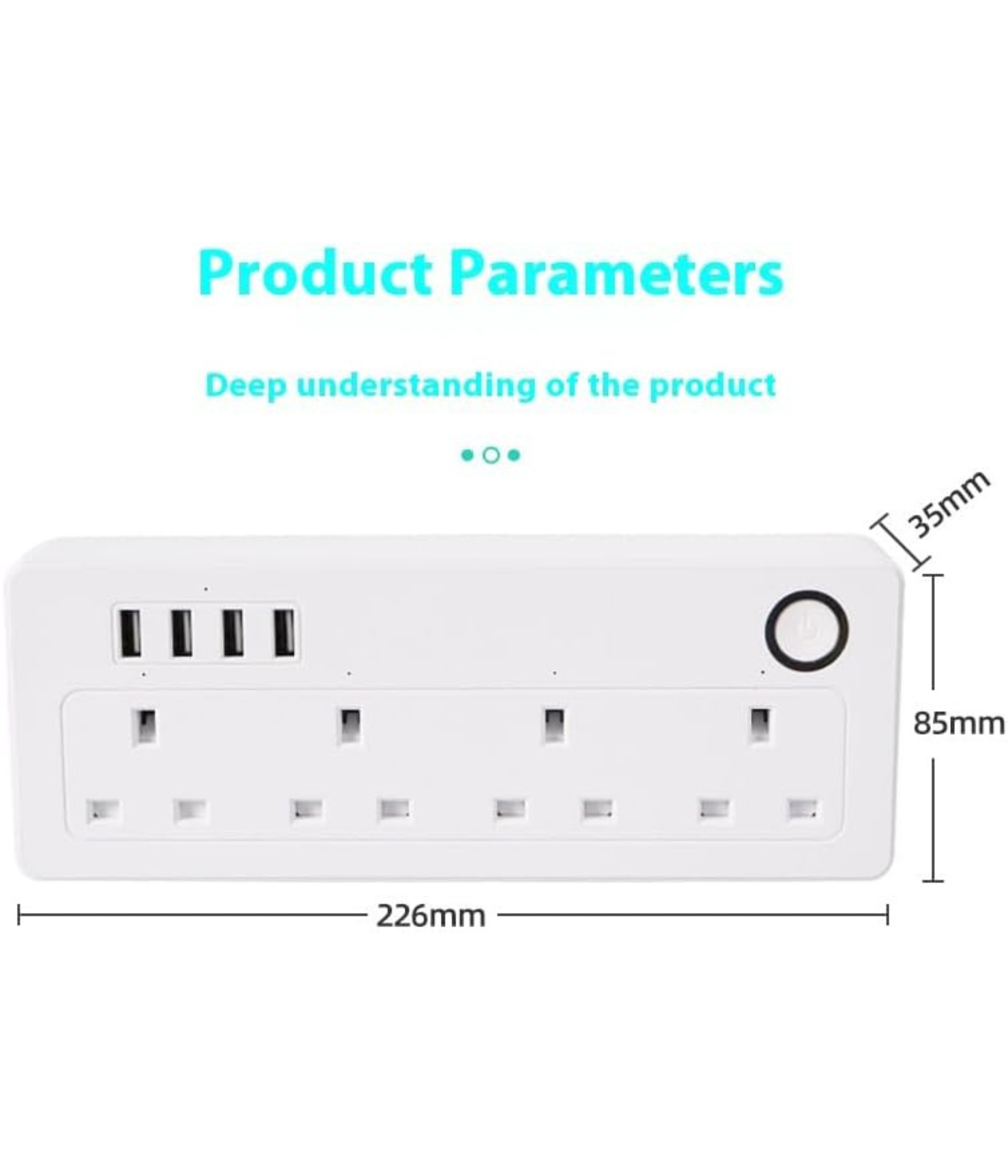 technowhale Smart Power extension 4 AC Outlets, 4 USB Ports - Apple HomeKit, Alexa Compatible
