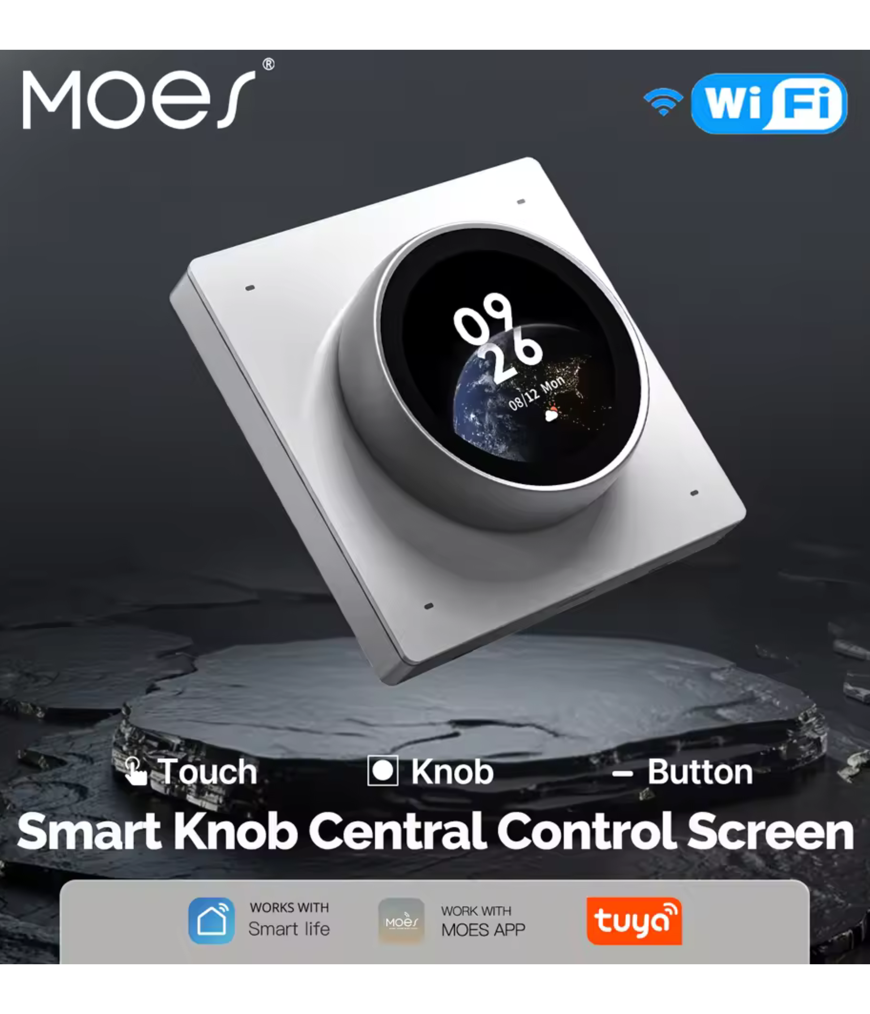 3 gang rotate knob touch control panel WI-FI+Bluetooth