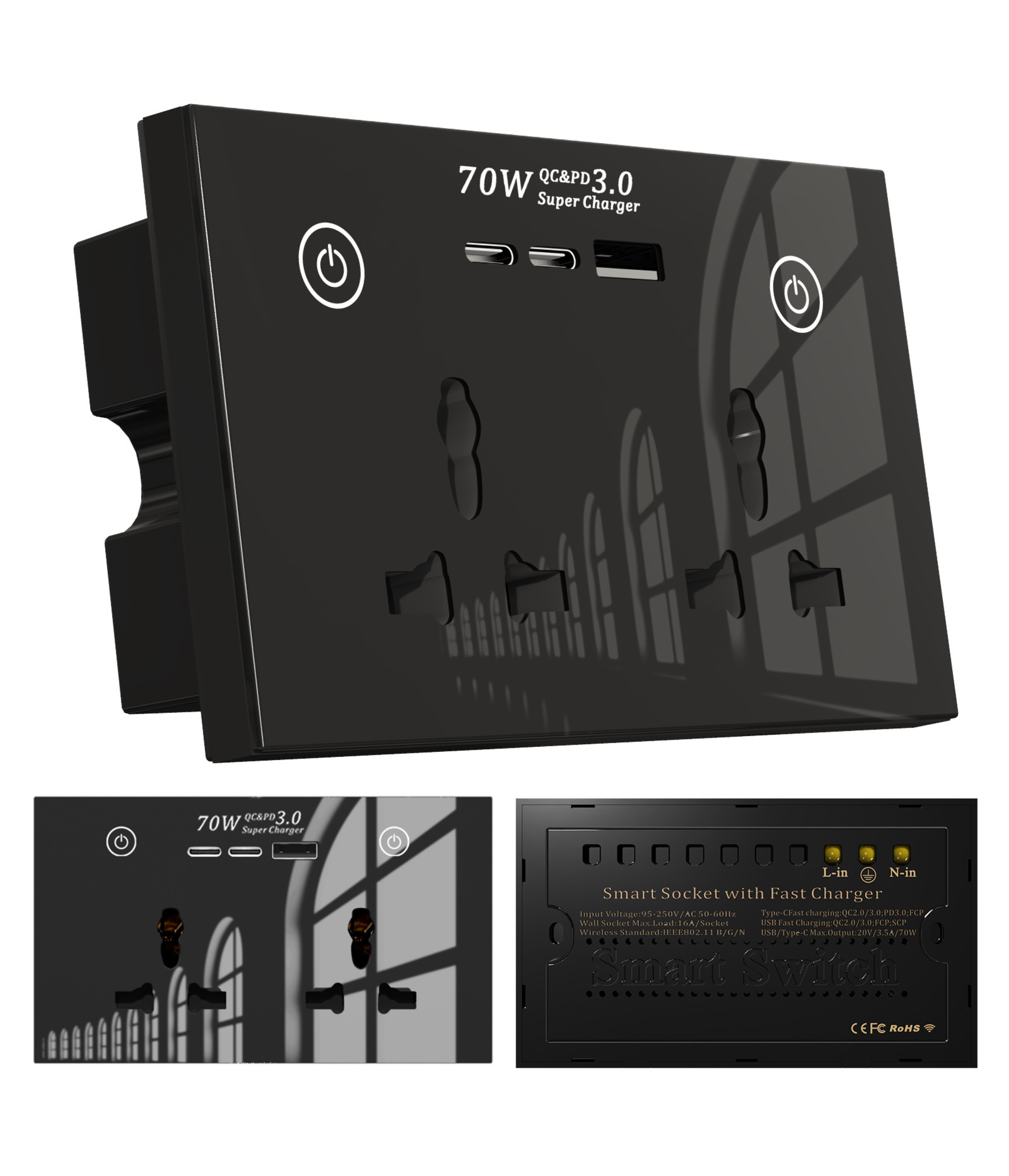 double socket universal zigbee type C&usb