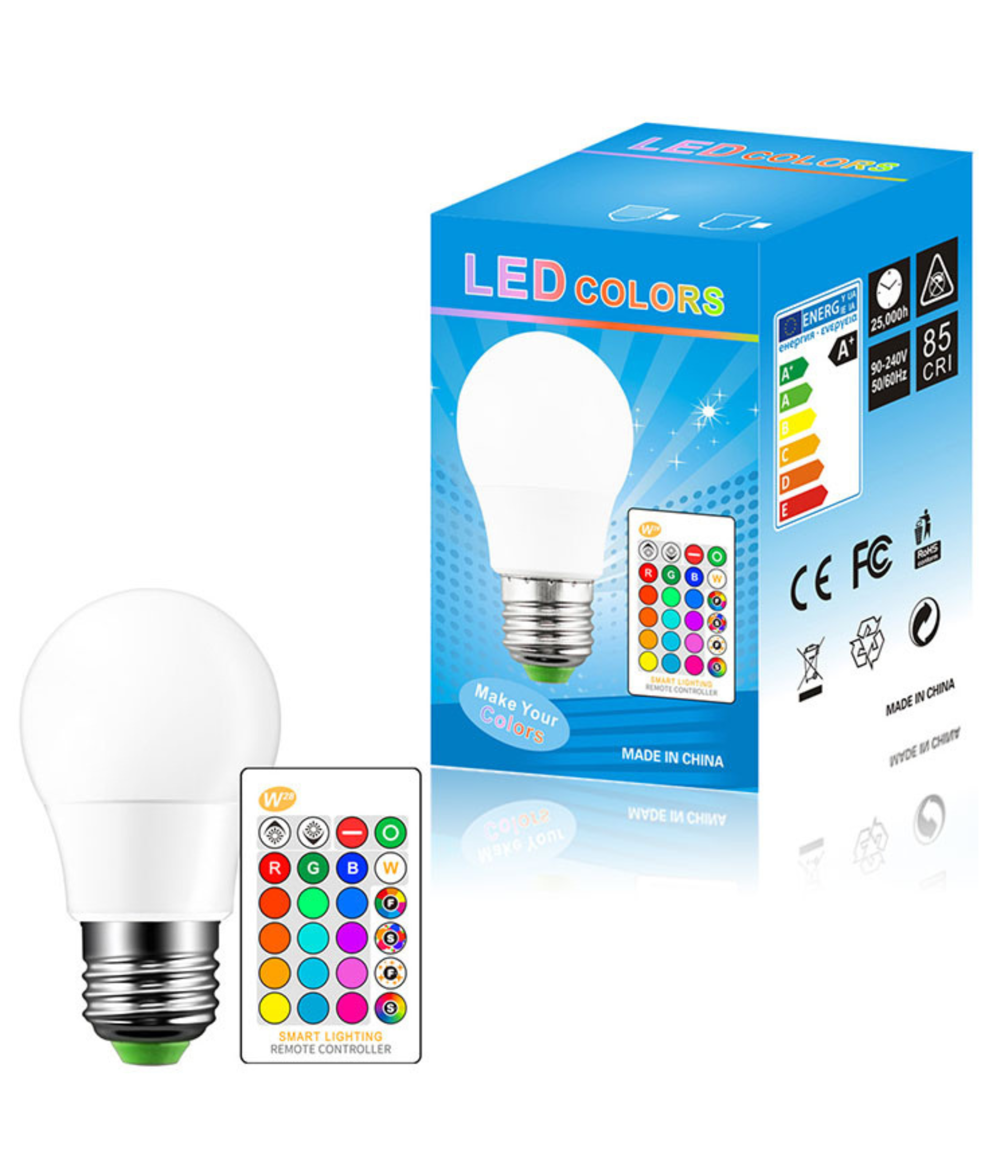 LED Bulb + IR Remote Control RGB