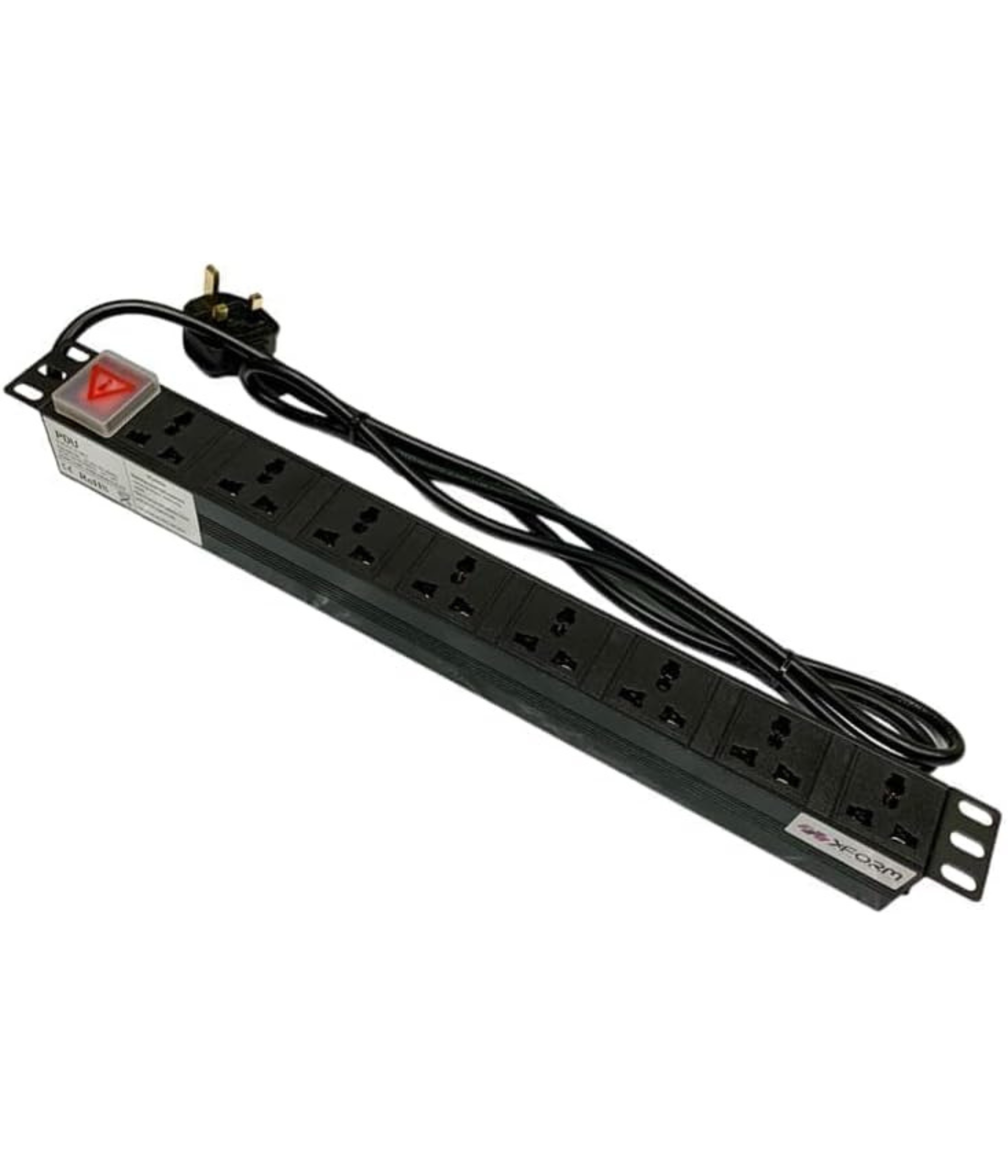8-Way PDU 19" Rack mount Metal Power Distribution Unit UK 13A Type