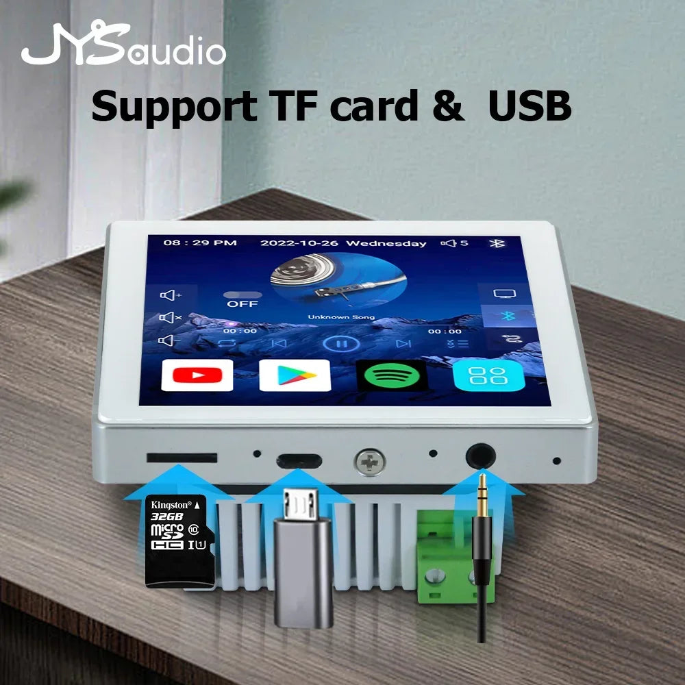 4 Inch Smart Alexa WiFi Wall Amplifier Audio Music Android 10.0 System Bluetooth Amp Home Theater HiFi Stereo For TV Projector 4*25W