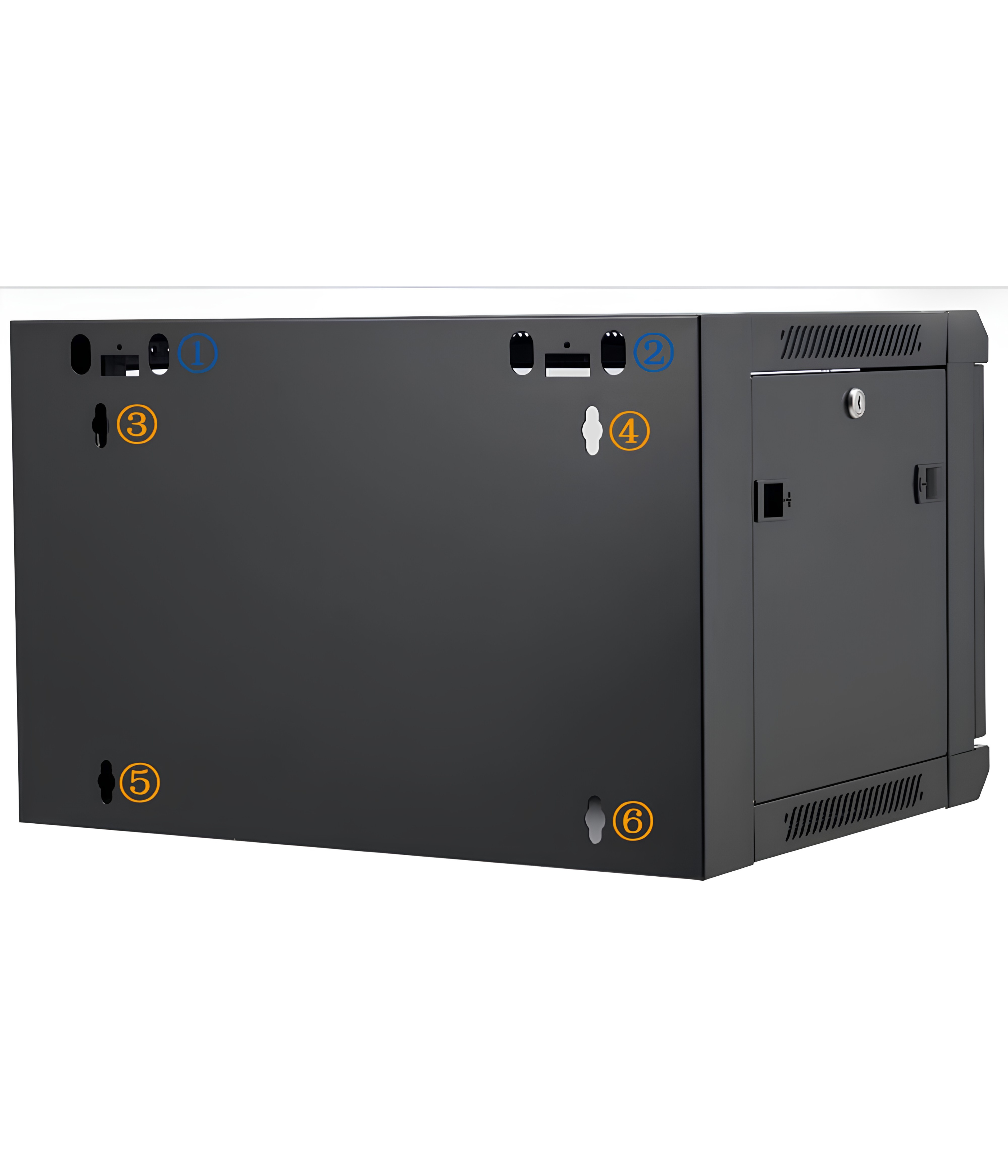 6U Wall Mount Rack Cabinet Dimensions 600mm (W) x 450mm (D) x 370mm