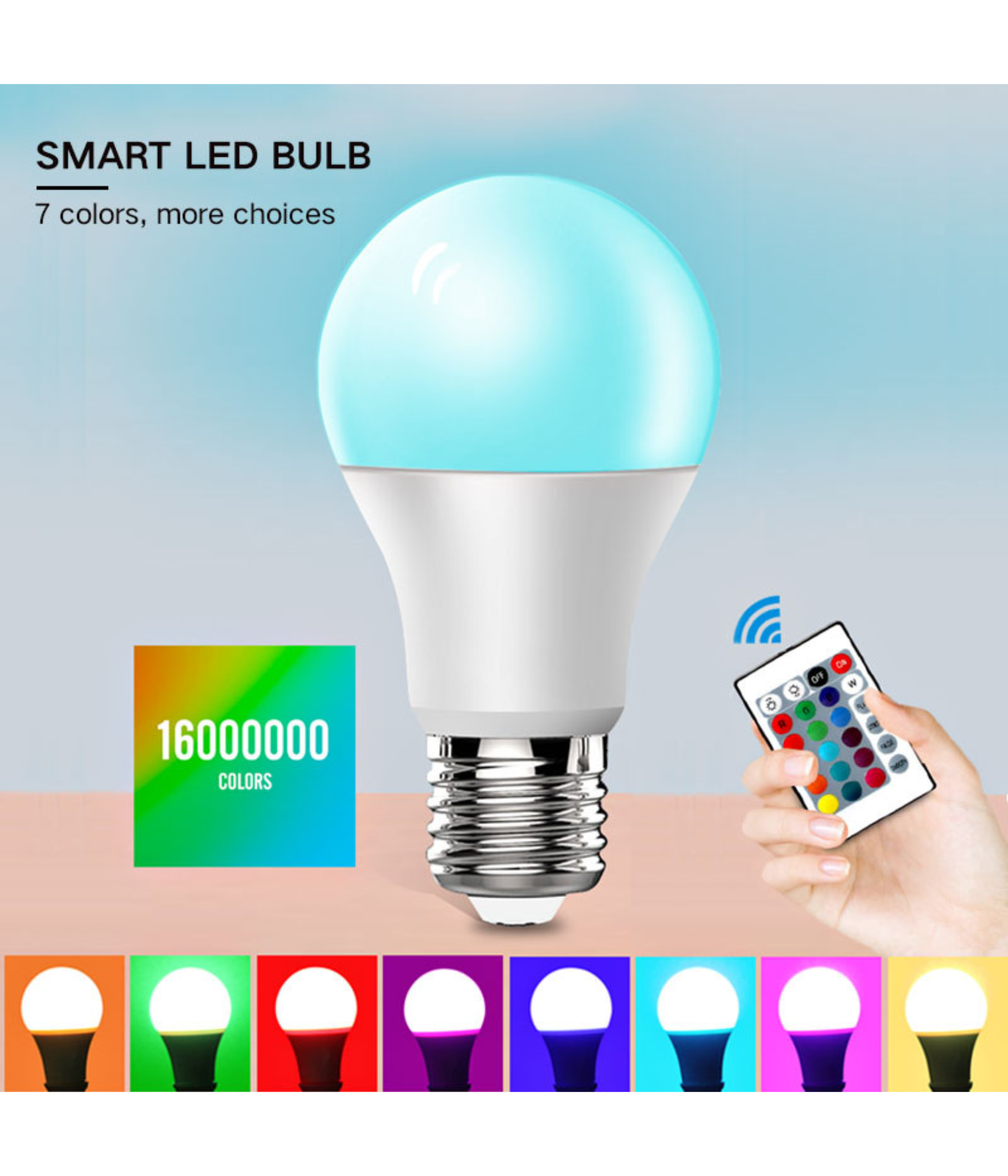 LED Bulb + IR Remote Control RGB