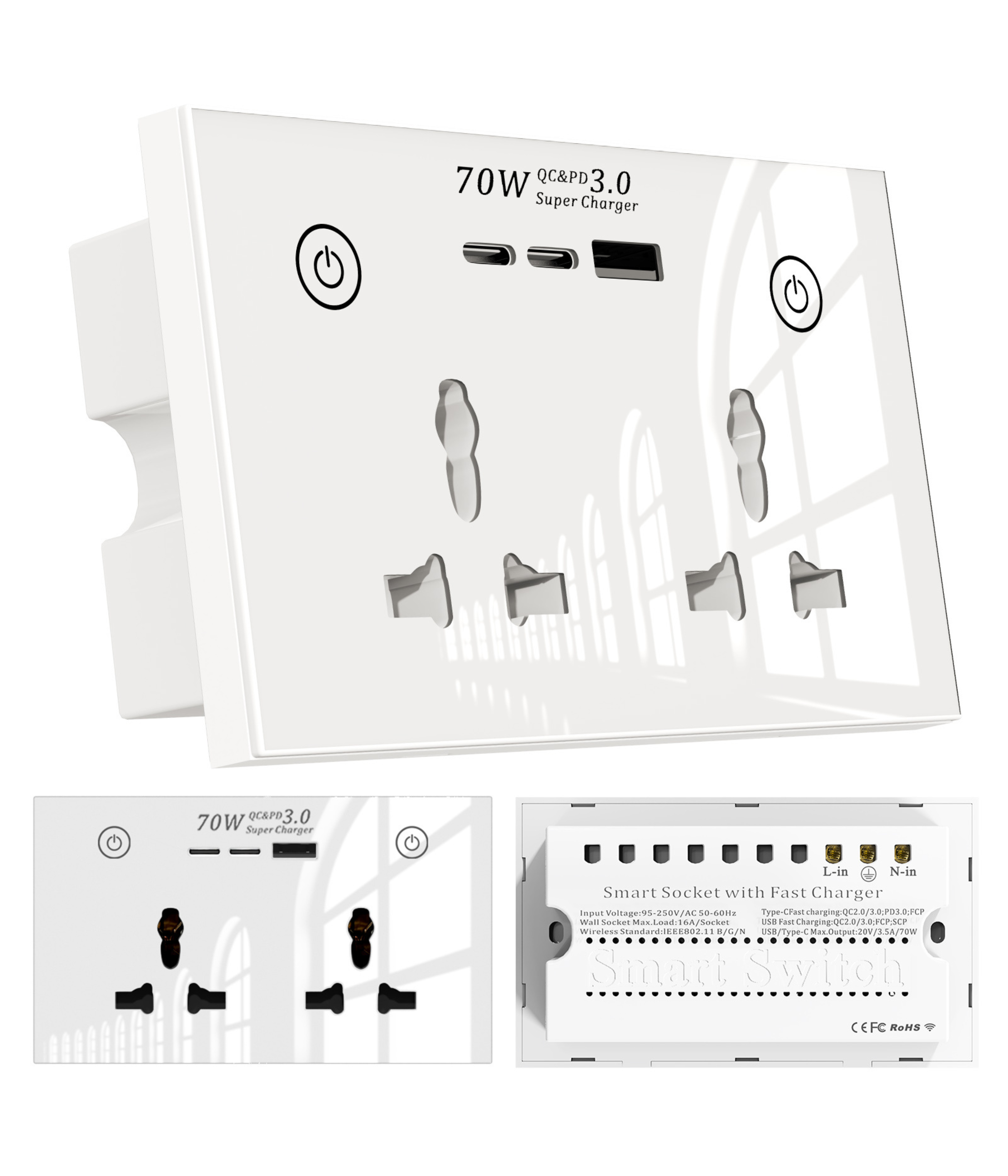 double socket universal zigbee type C&usb