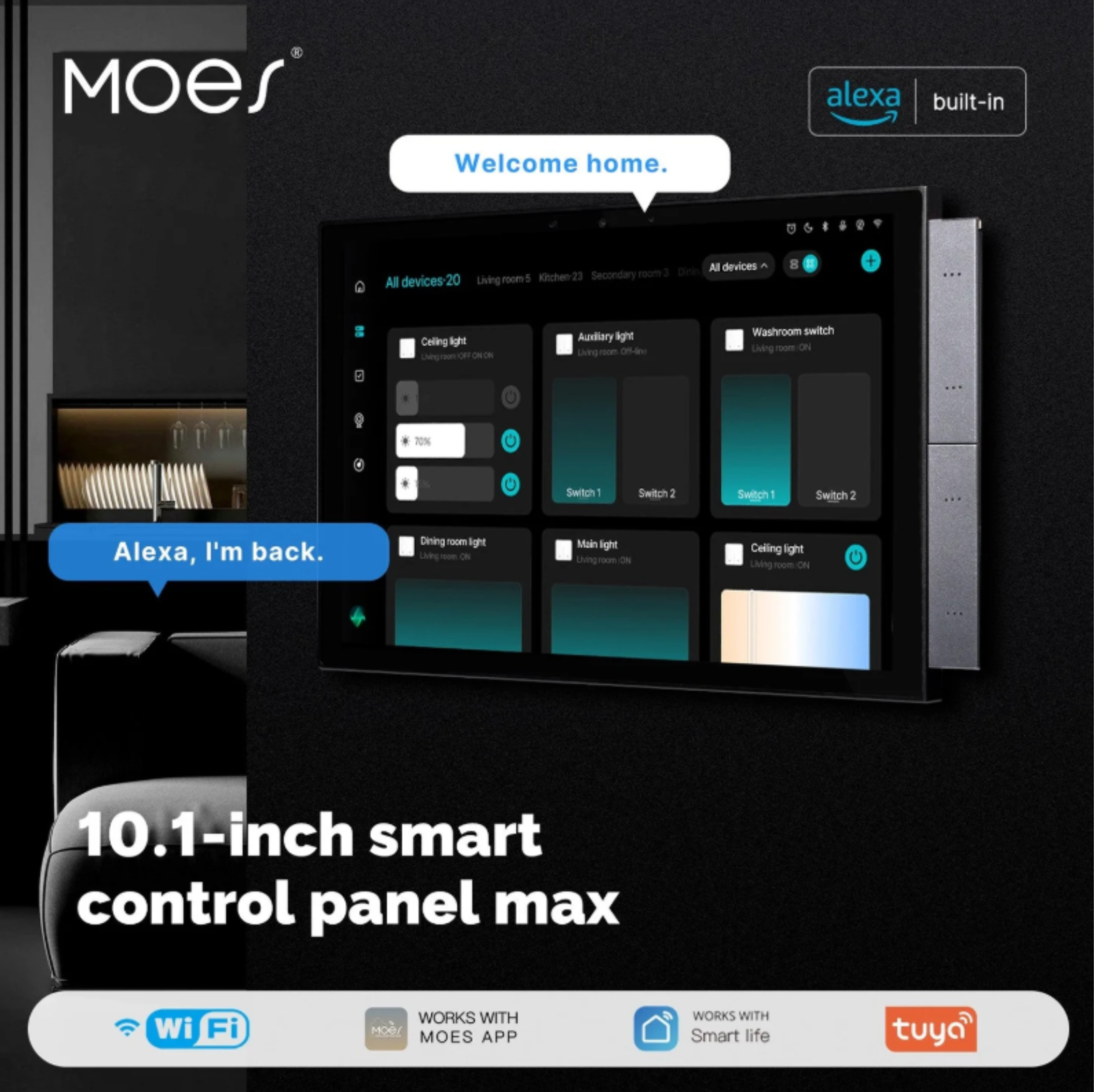 MOES Tuya 10.1-Inch Smart Control Panel Max with Ble/Zigbee Gateway
