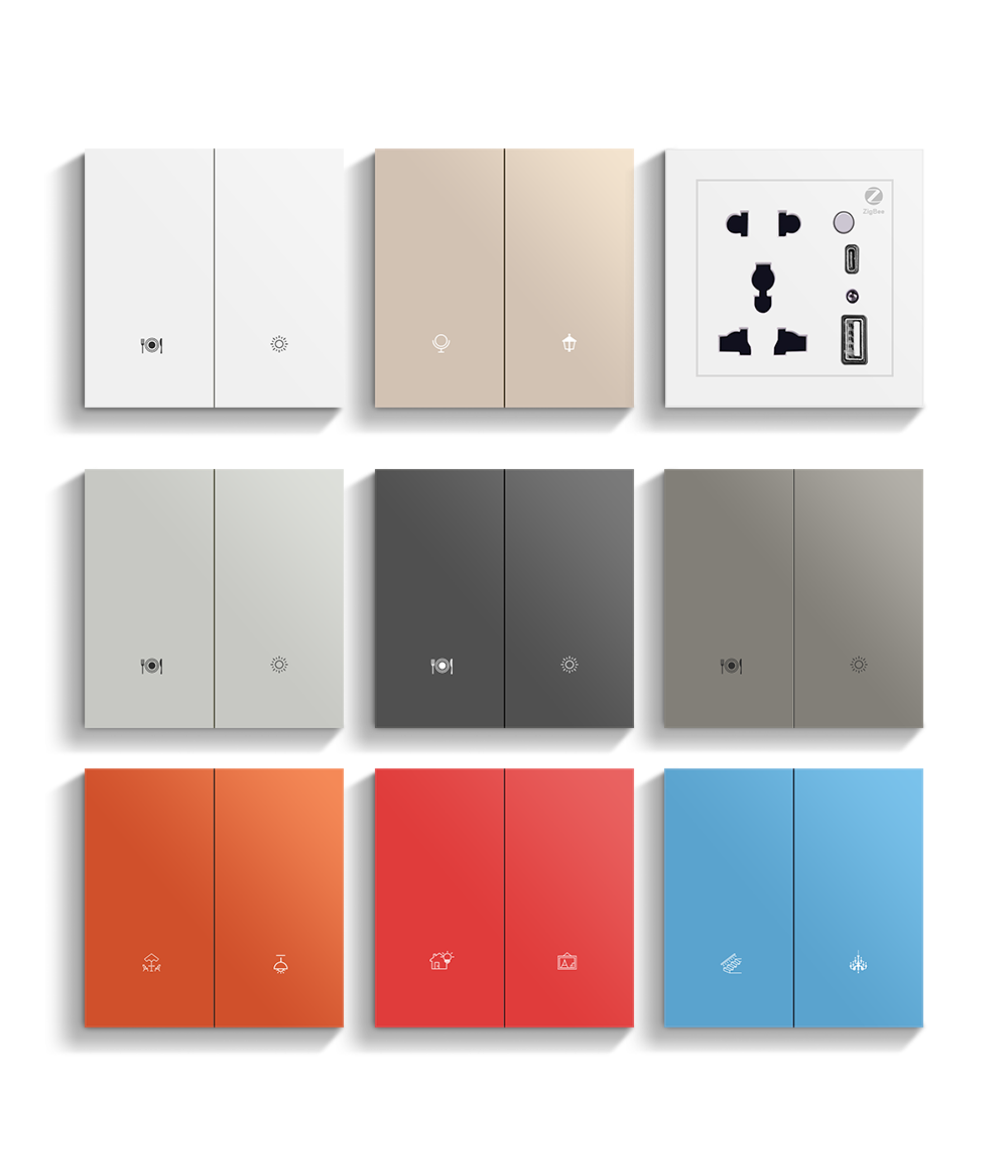 metal zigbee smart switch white