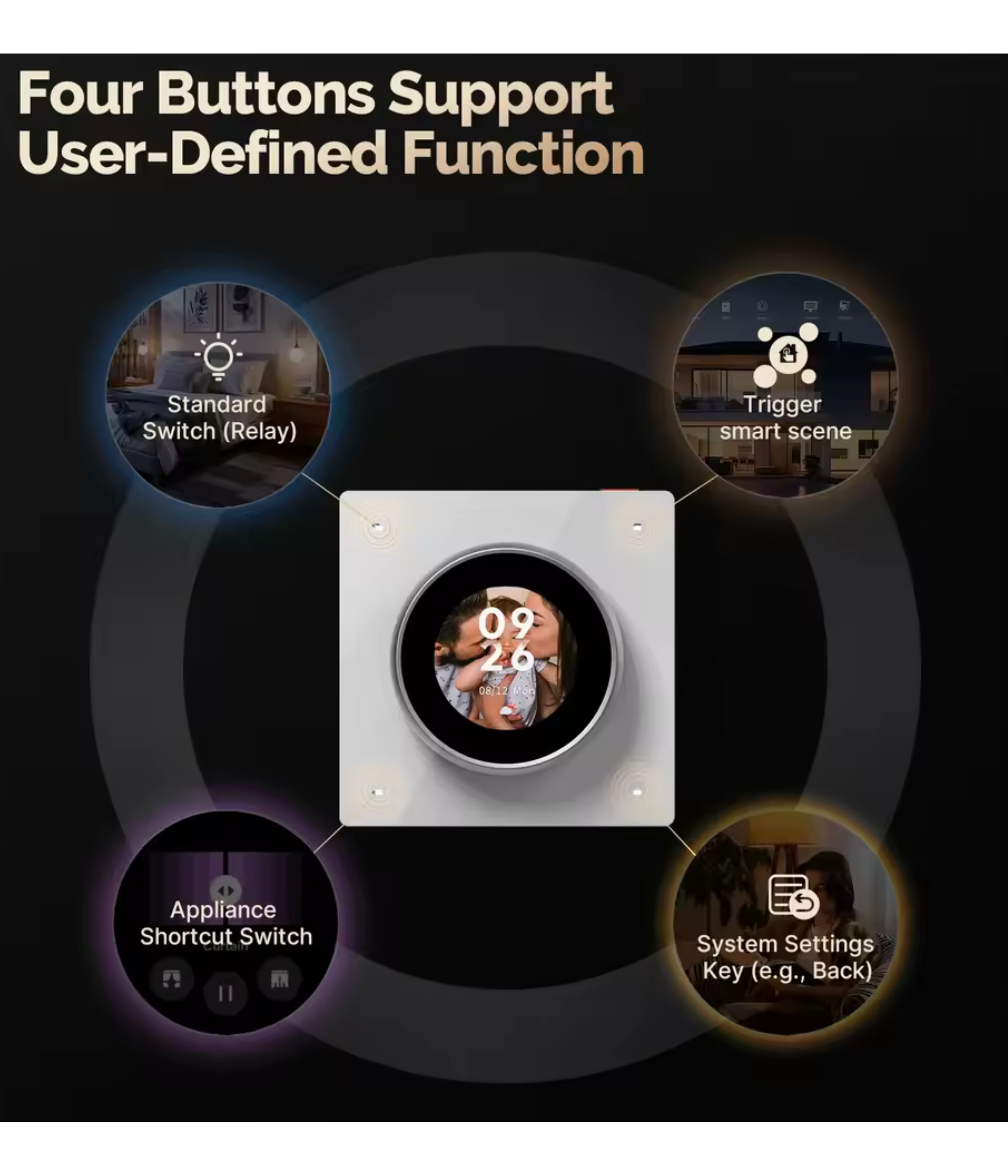 3 gang rotate knob touch control panel WI-FI+Bluetooth