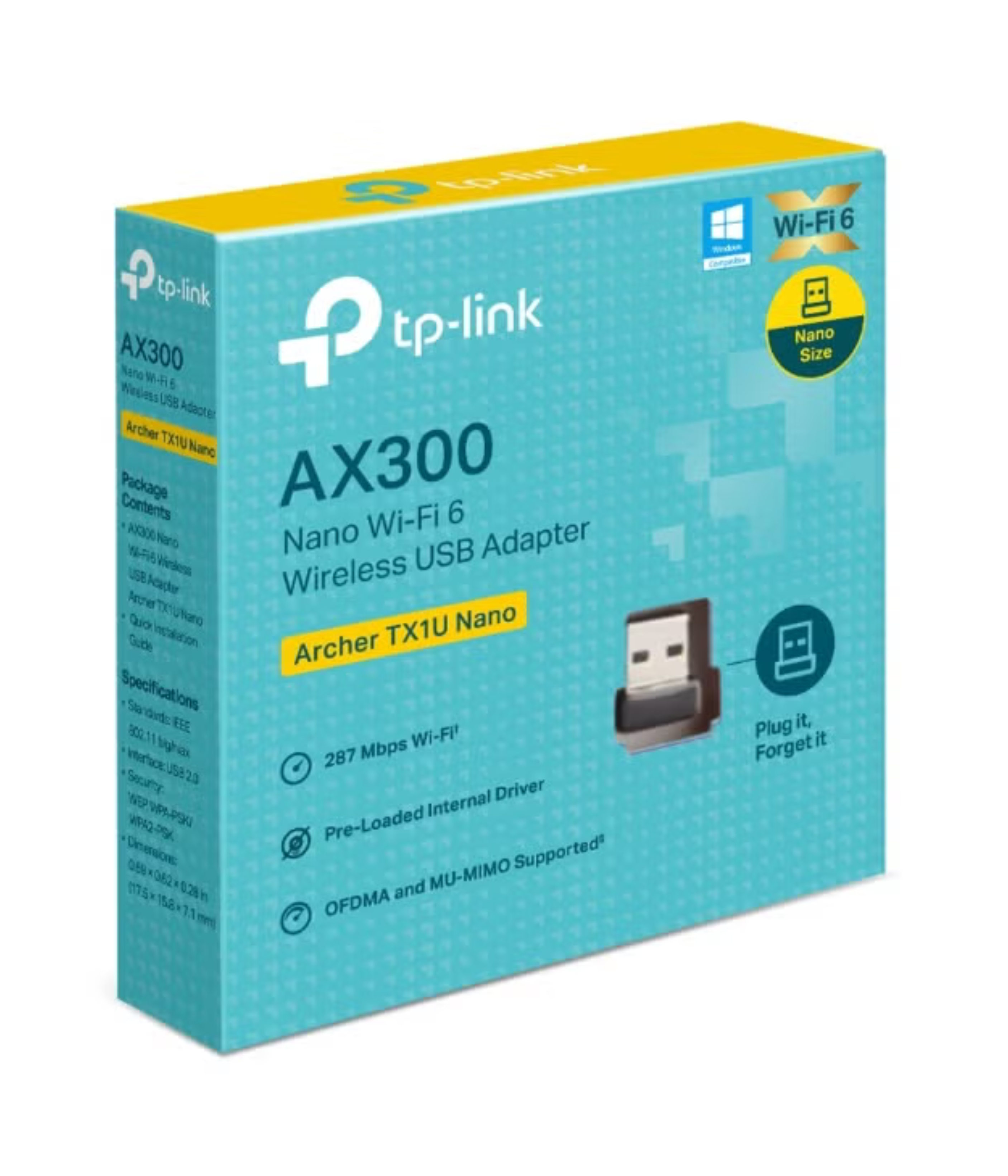 TP-Link Archer TX1U Nano Wi-Fi Adapter for PC, Wi-Fi 6 AX300 Wi-Fi Stick