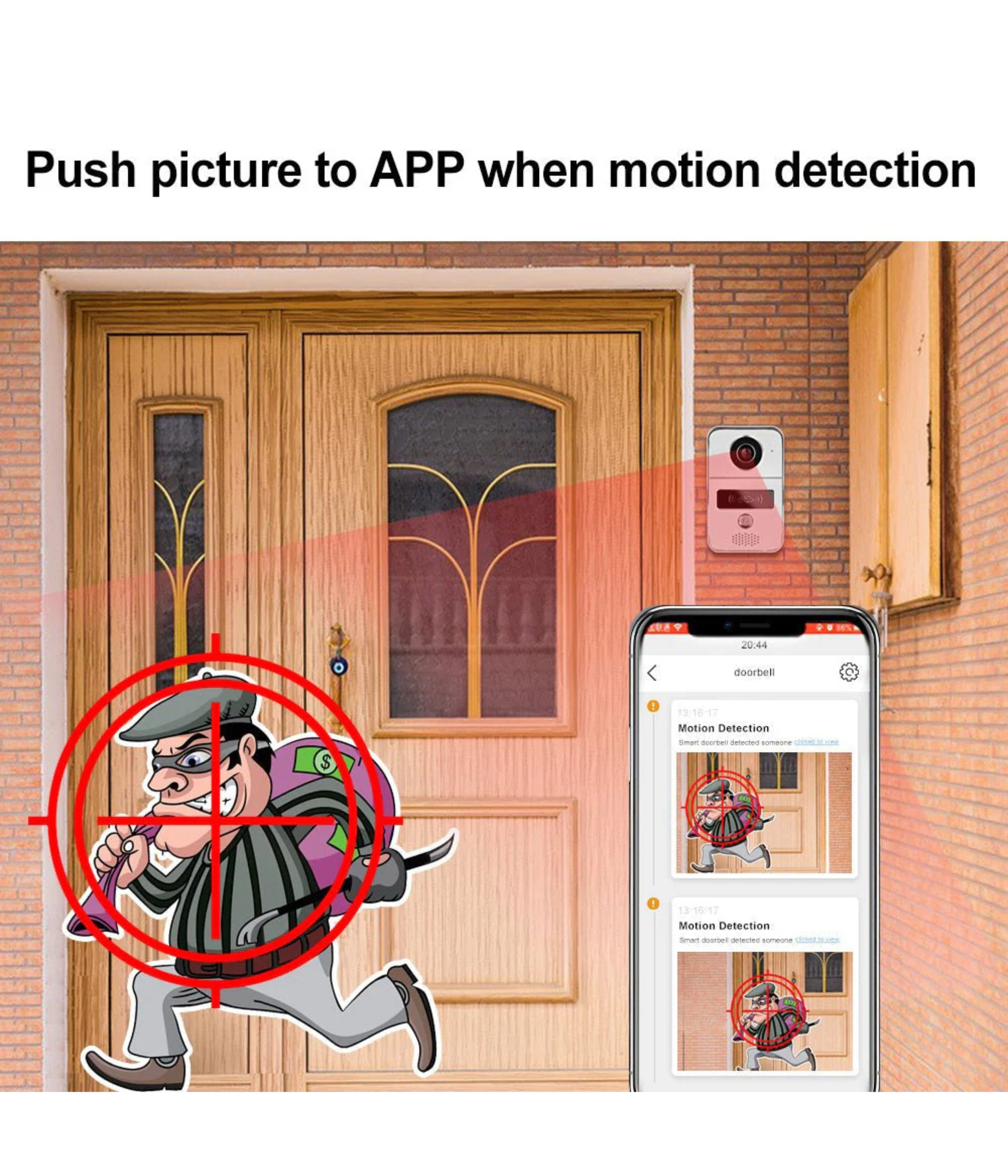 Dusnets smart Wi-Fi video doorbell POE/25V