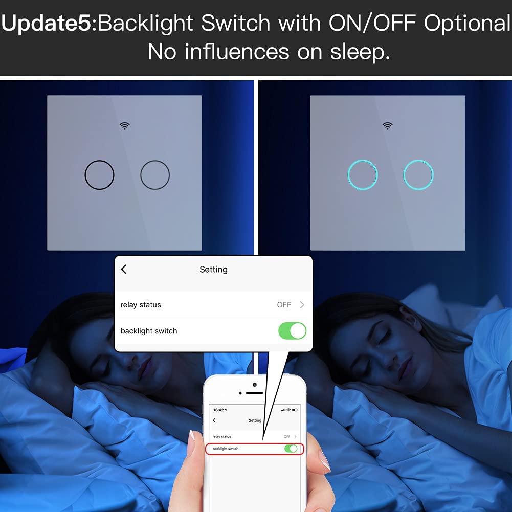 MOES Tuya ZigBee 1/2/3 Gang Smart Touch Switch, Neutral Wire Optional No Capacitor Needed