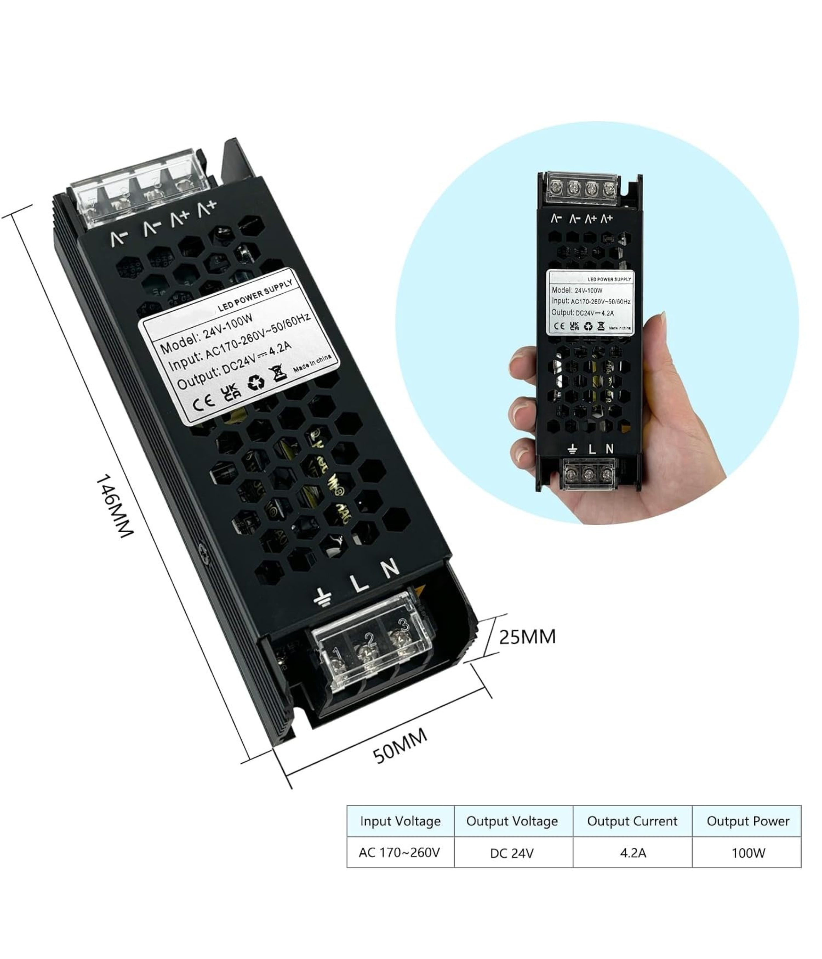 LED DRIVER 24V 100W