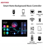 Smart Home Android 11 System 8-Channel Amplifier 4+64G Built in TUYA APP Control Panel 8-inch Touch Screen Music Player