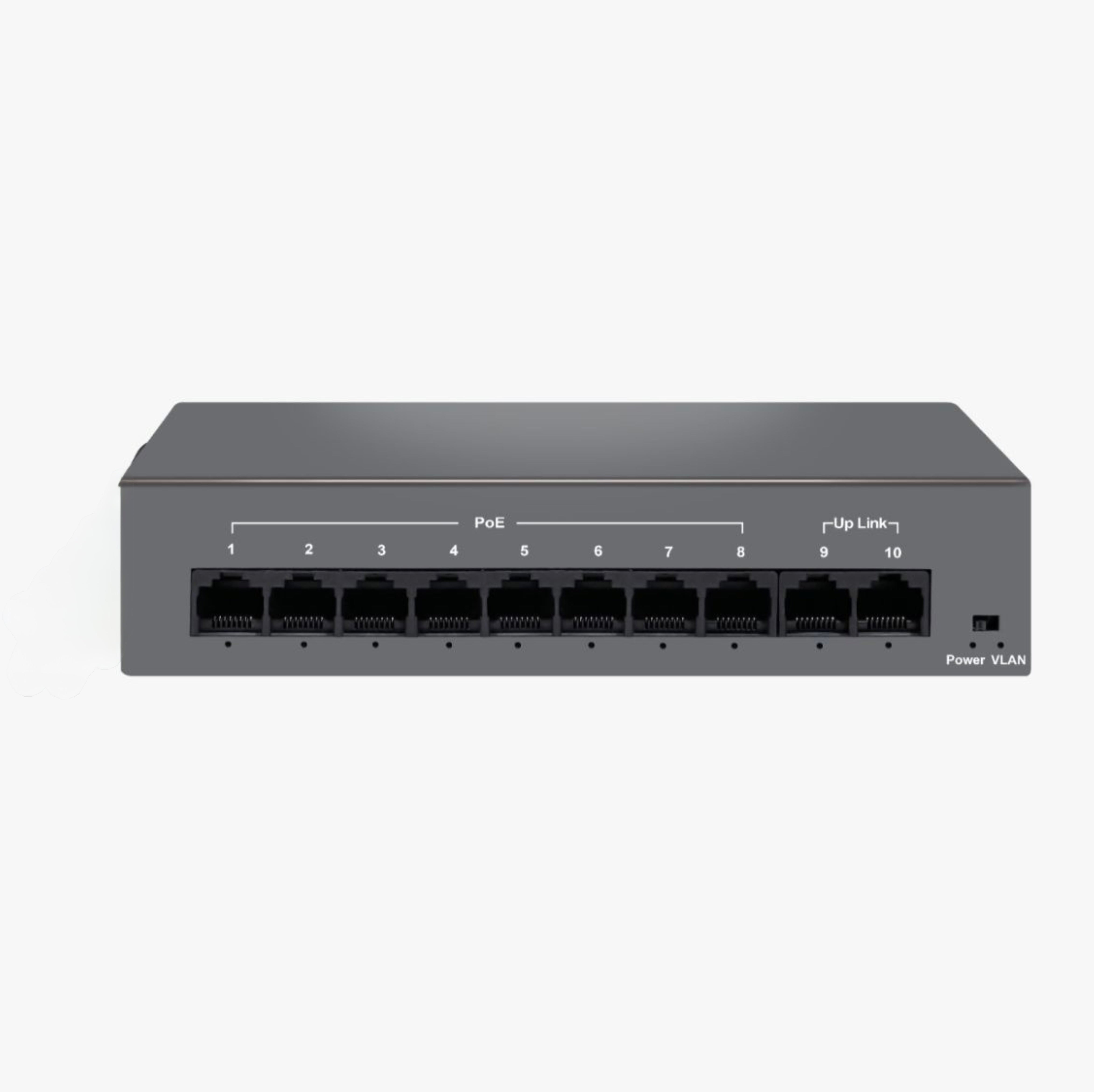 10 Port  1000Mb/s Gigabit Unmanaged PoE Switch, 8 × Gigabit PoE Port, 2 × 1000Mb/s Gigabit RJ45 UpLink Port