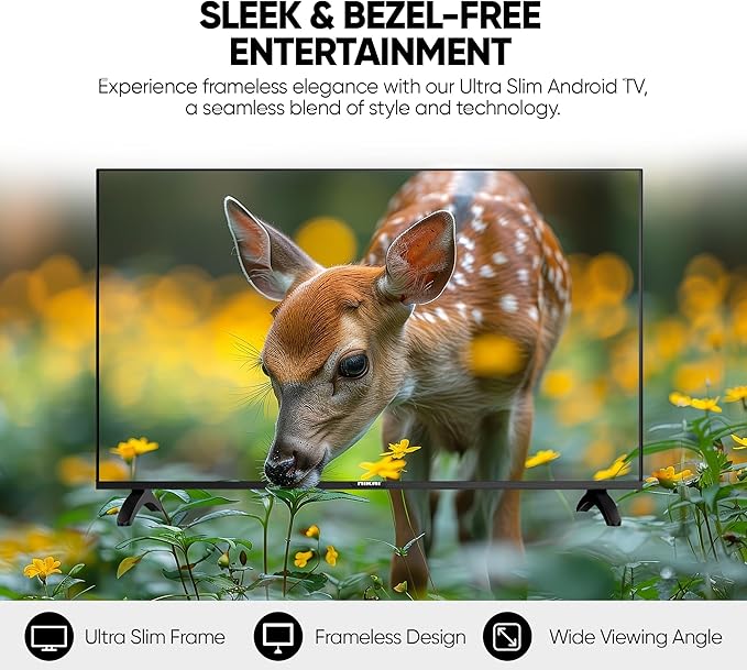 NIKAI 32 Inch Smart LED TV | Android TV | Netflix, YouTube, Shahid NTV3200SLED Black
