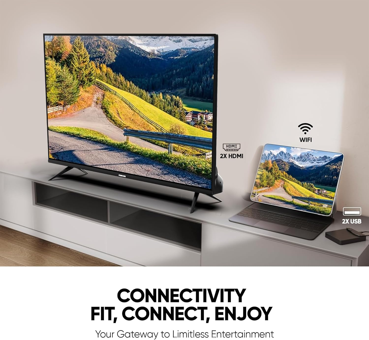 NIKAI 32 Inch Smart LED TV | Android TV | Netflix, YouTube, Shahid NTV3200SLED Black