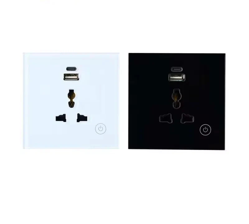 Smart Wall Socket with USB and Type C, 13A Single