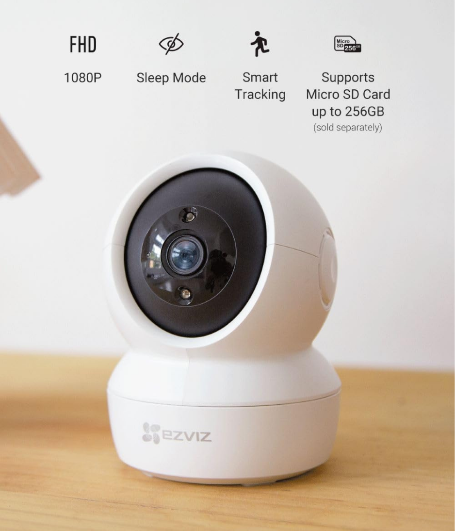 EZVIZ C6N Security Camera, 1080p CCTV Camera for Home, Wifi Indoor 360 Camera, Baby Monitor Surveillance Camera with Motion Detection, Smart Tracking, Two-Way Audio, Night Vision, Works With Alexa