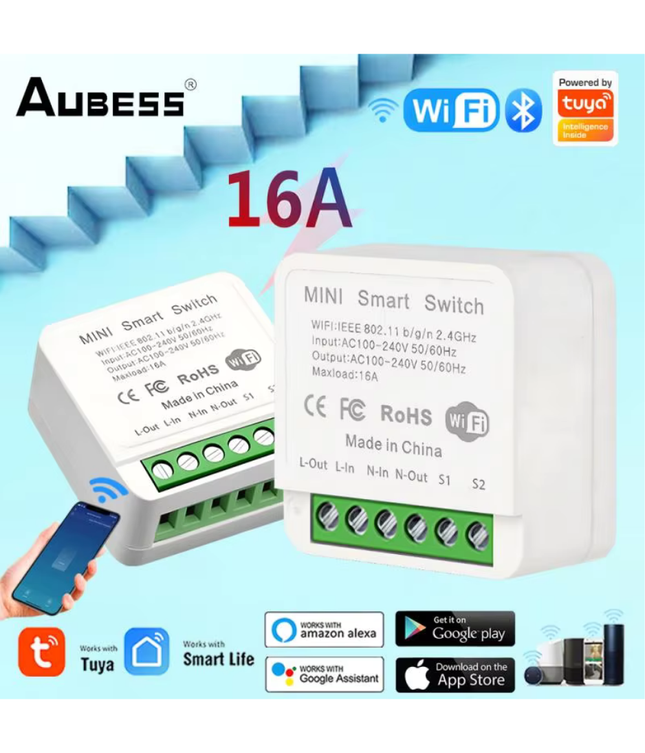 Tuya ZigBee & WIFI Smart Light Switch Relay Module 1/3 Gang Smart Life/Tuya App Control, Work with Alexa Google Home