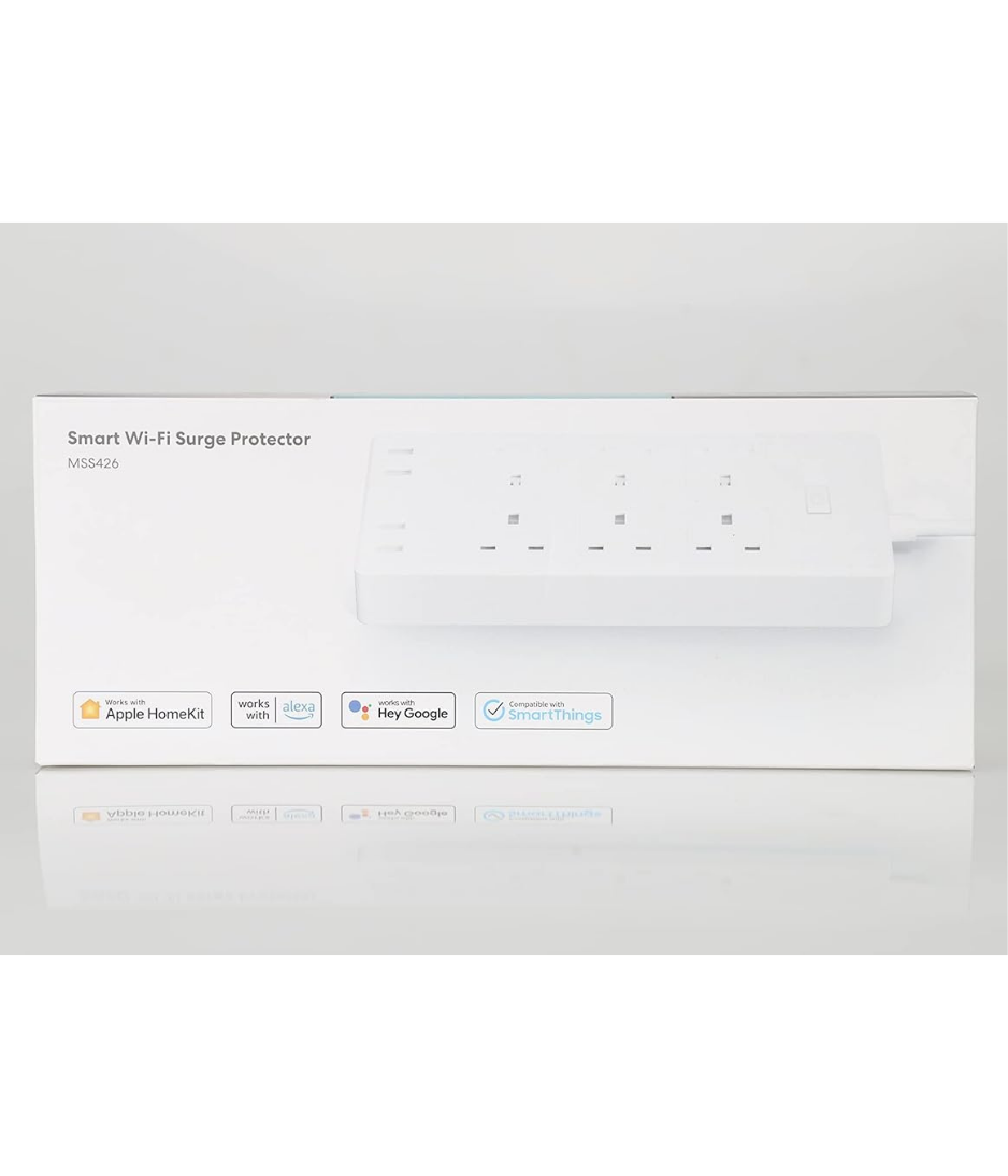meross WIFI Power Extension, 6 AC Outlets 4 USB Ports Extension Lead, Compatible with Apple Homekit SmartThings Alexa Google Home, Voice/Remote Control Surge Protector with USB, 2.4GHz, 6ft Cord Long