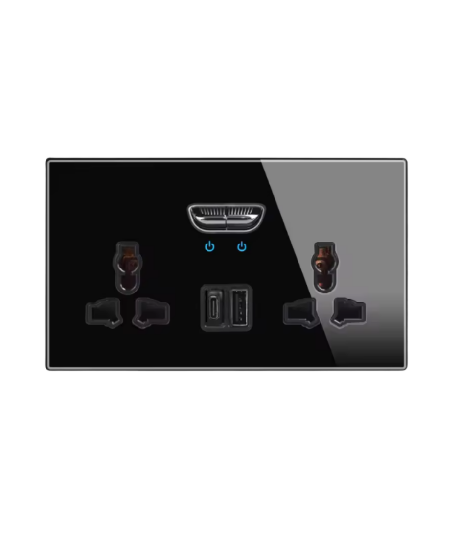Tempered Glass Wall Switch Panel Led, Socket, Toggle Light Switch,  Net Socket, Fan Switch, Dimmer Switch Knob
