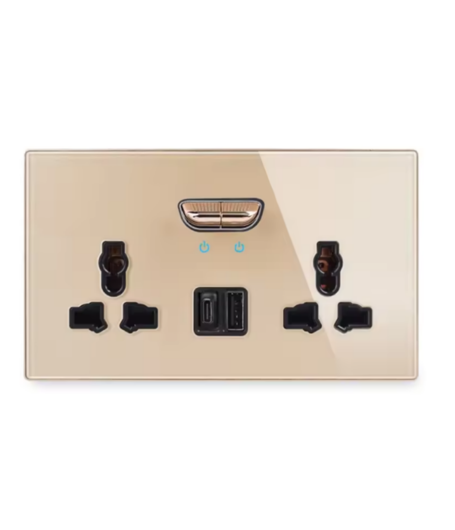 Tempered Glass Wall Switch Panel Led, Socket, Toggle Light Switch,  Net Socket, Fan Switch, Dimmer Switch Knob