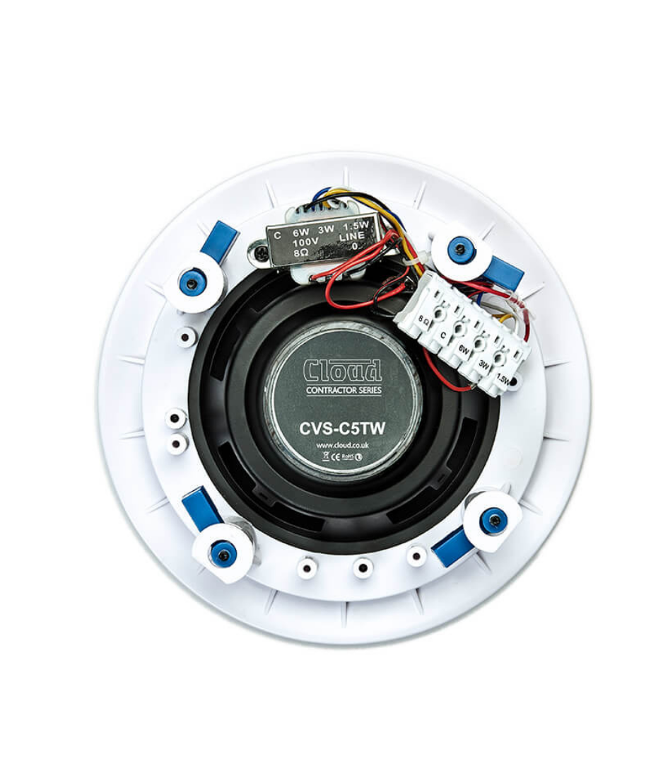 Cloud CVS-C5TW 5¼" Dual Cone, 8Ω/<6W 100v, Ceiling Speaker WHITE