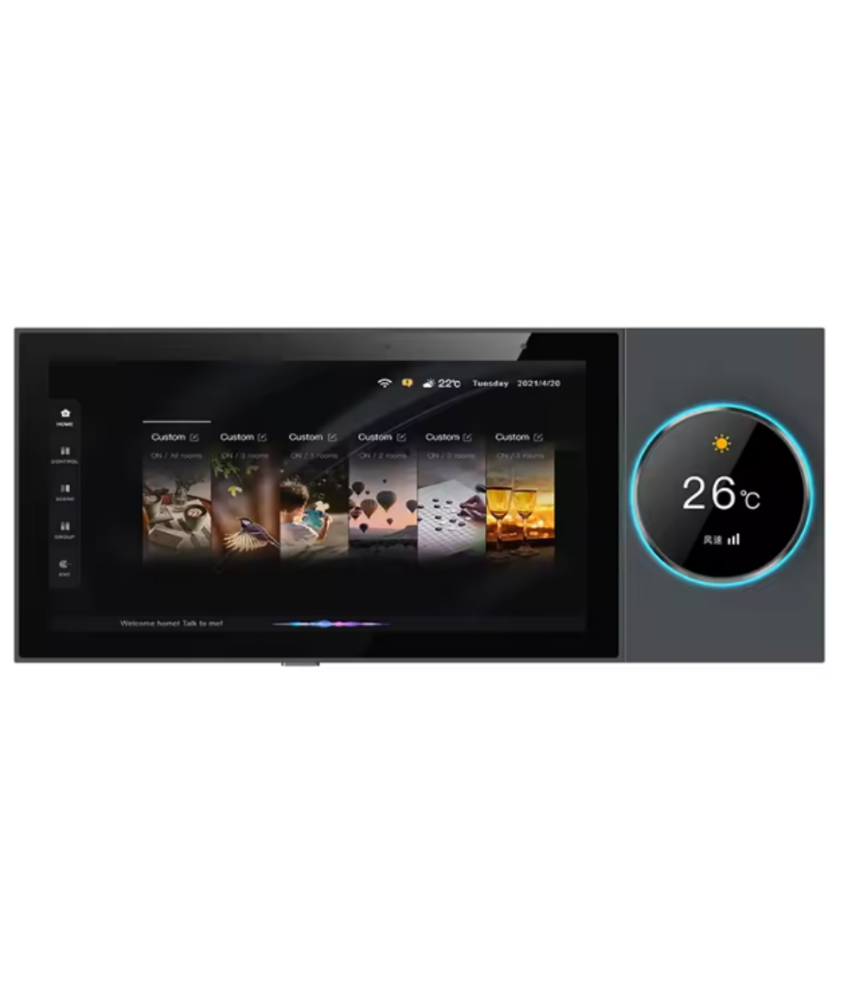 Smart home control panel 6 inch TUYA touch screen Built-in ZIGBEE gateway audio in wall amplifier bluetooths sound music player