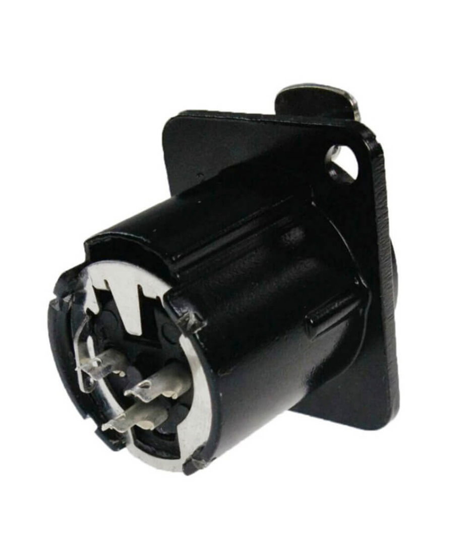 Enova XLR Chassis Connector Female 3-Pin Black Metal Housing Solder Cups
