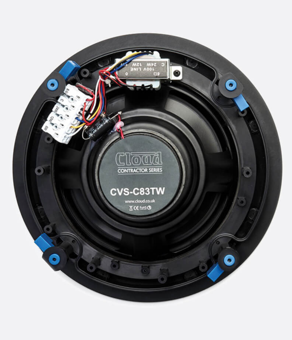 Cloud CVS-C83TW 8" Coaxial, 8Ω/<24W 100v, Ceiling Speaker WHITE