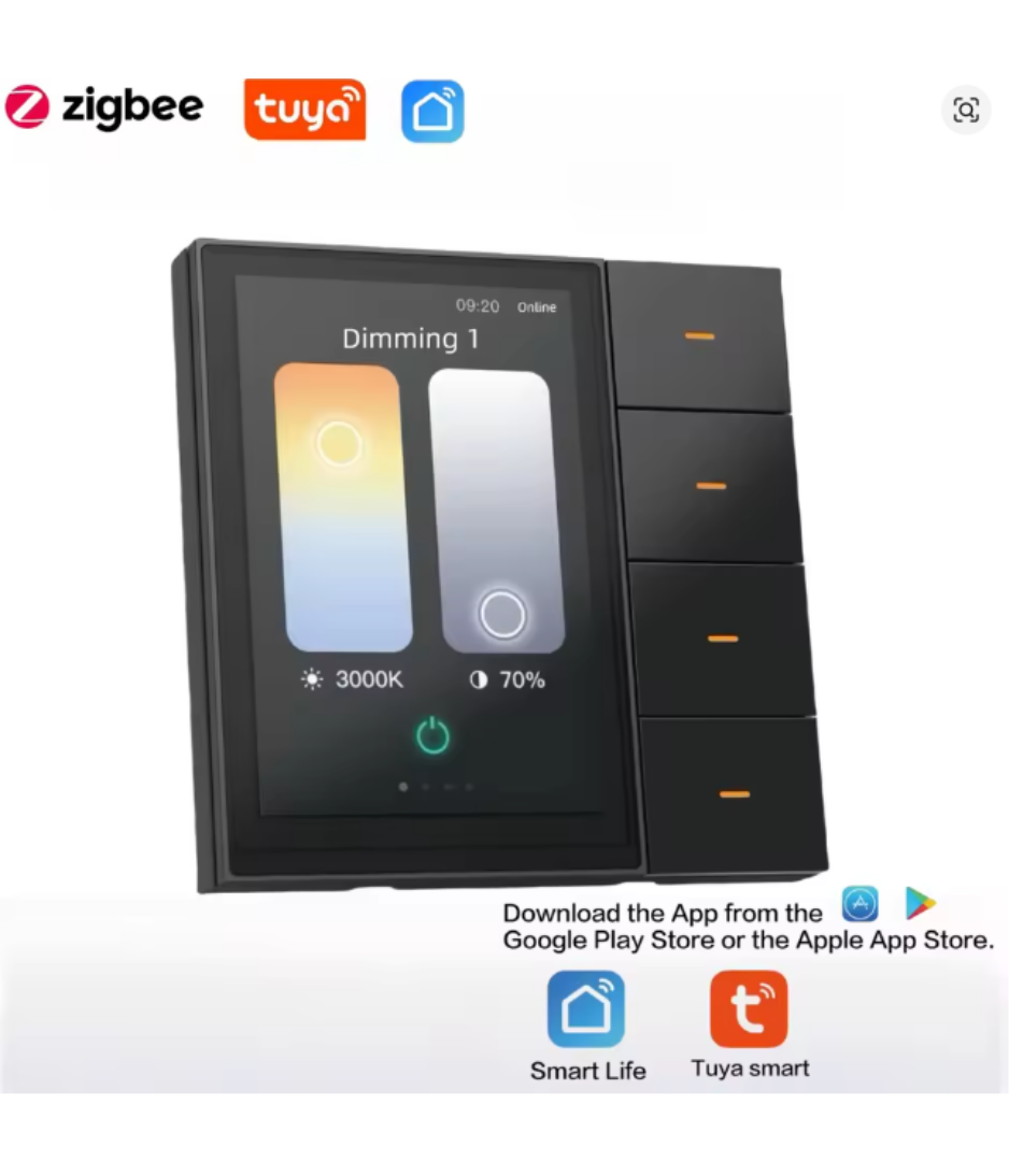 Smart Scene Tuya ZigBee Switch 3.5 - inch - Multifunctional touch control, curtain/lighting control, F3Pro smart home switch