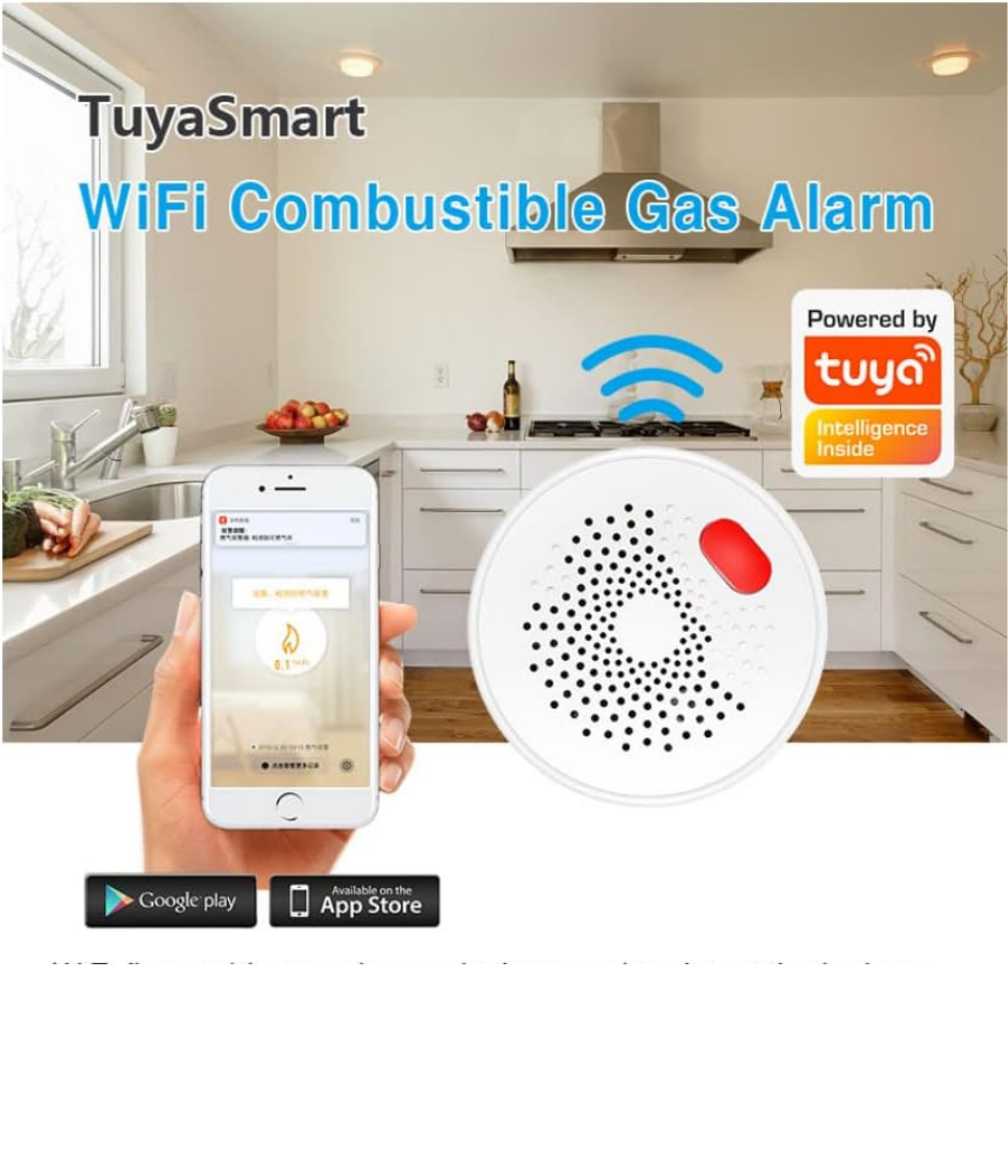 UanTii Smart Natural Gas Alarm Combustible Gas Detector Gas Leakage Sensor Works With Tuya Smart Life APP for Home Safety
