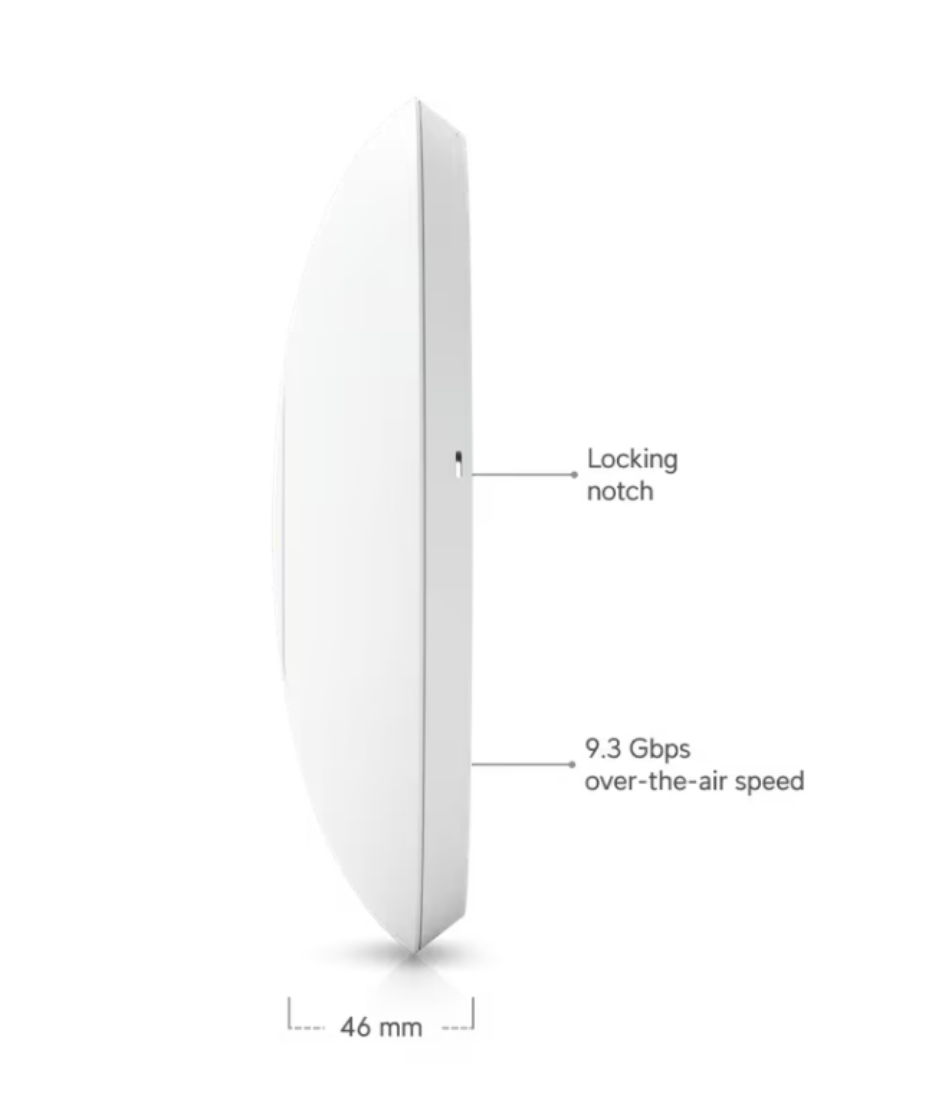 Ubiquiti Networks Generic UniFi U7 Pro/Professional Access Point Indoor WiFi Dual Band WiFi 7 GeN | 6 GHz Band 5.7 GB/sec, 2.4 GHz Band 688 MB/sec Throughput Rate Up to 300+ Client, SGCC Steel - White