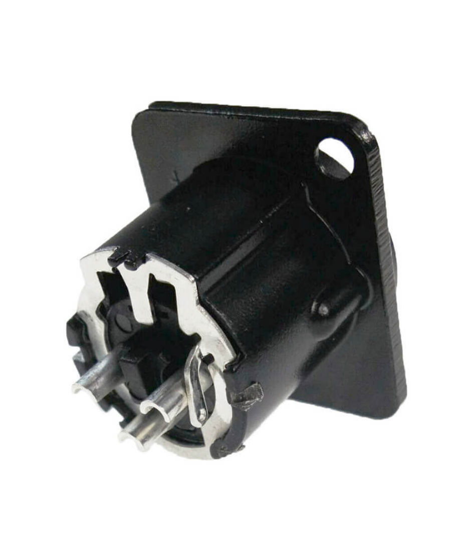 Enova XLR Chassis Connector Male 3-Pin Black Metal Housing Solder Cups