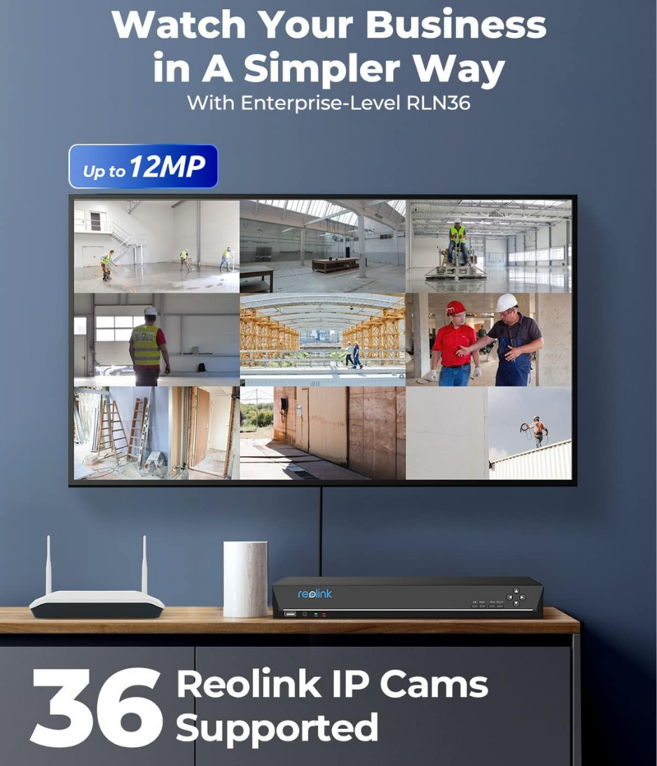Reolink NVS36 36-Channel NVR with 48TB Storage Capacity