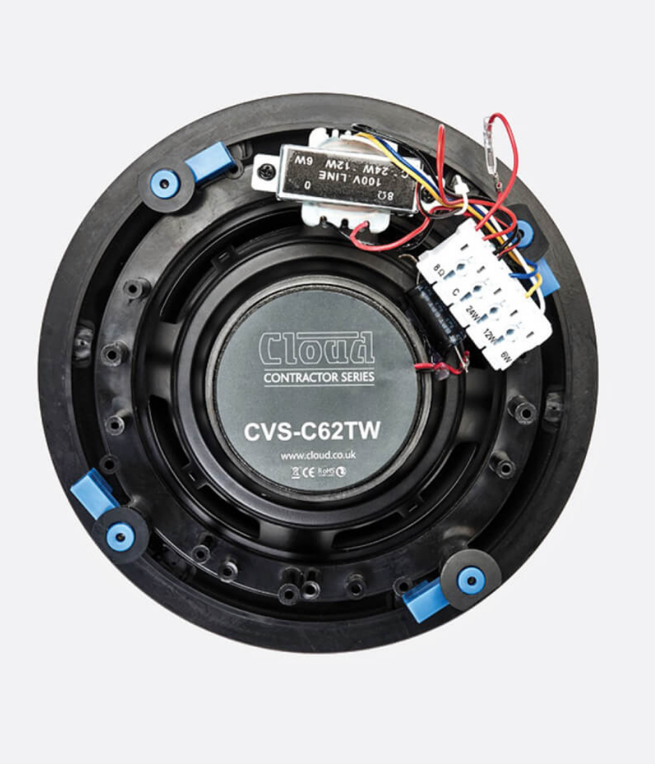 Cloud CVS-C62TW 6½" Coaxial, 8Ω/<24W 100v, Ceiling Speaker WHITE