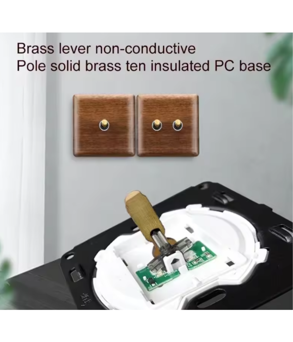 Wood Wall Switch Panel Led, Socket, Toggle Light Switch, Net Socket, Fan Switch, Dimmer Switch Knob