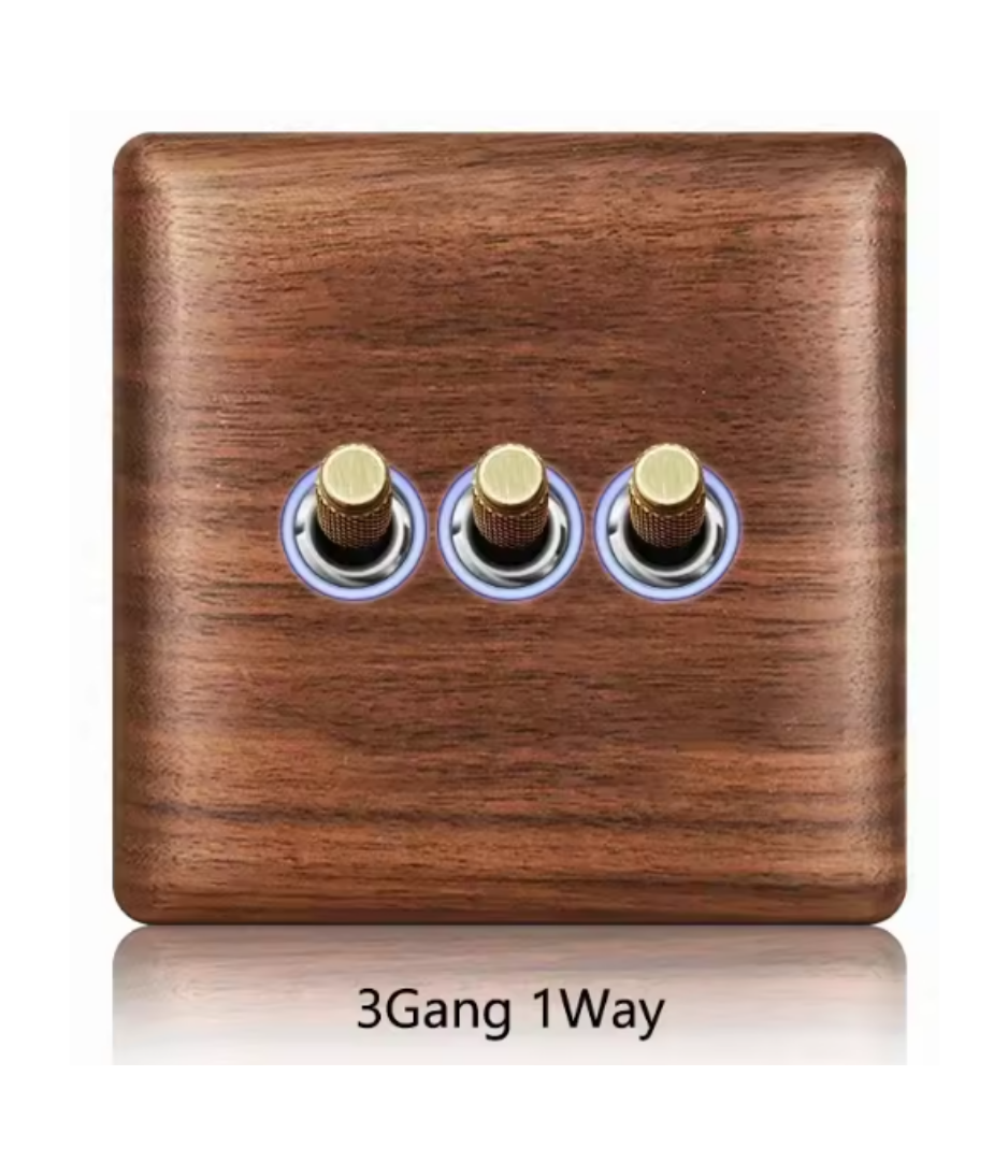 Wood Wall Switch Panel Led, Socket, Toggle Light Switch, Net Socket, Fan Switch, Dimmer Switch Knob
