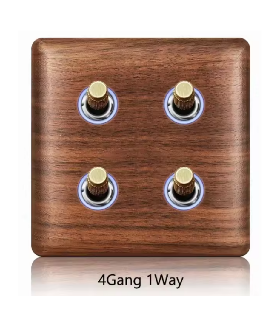 Wood Wall Switch Panel Led, Socket, Toggle Light Switch, Net Socket, Fan Switch, Dimmer Switch Knob