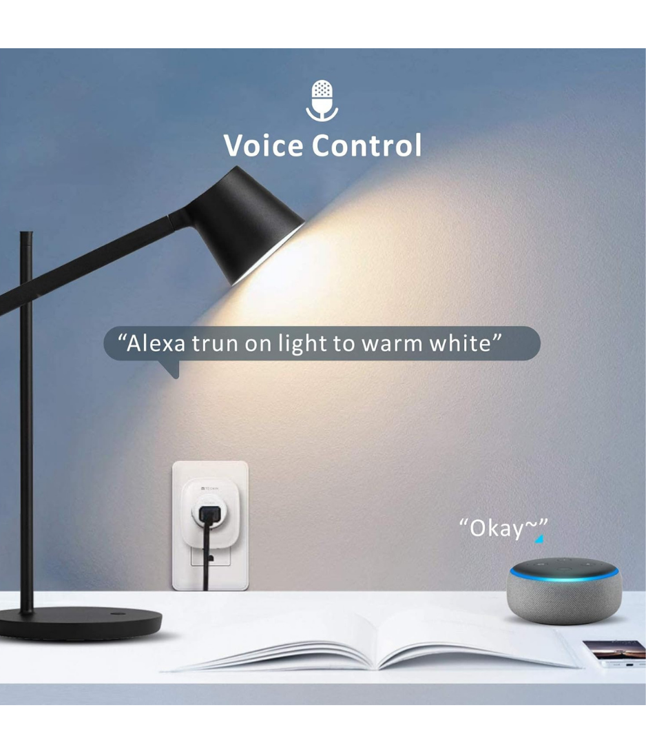 WiFi Smart Plug, Baytion 16A Energy Monitoring WLAN Smart Plug Socket Work with Alexa,Echo, Mini Smart Outlet Remote and Voice Control No Hub Required (White Package)
