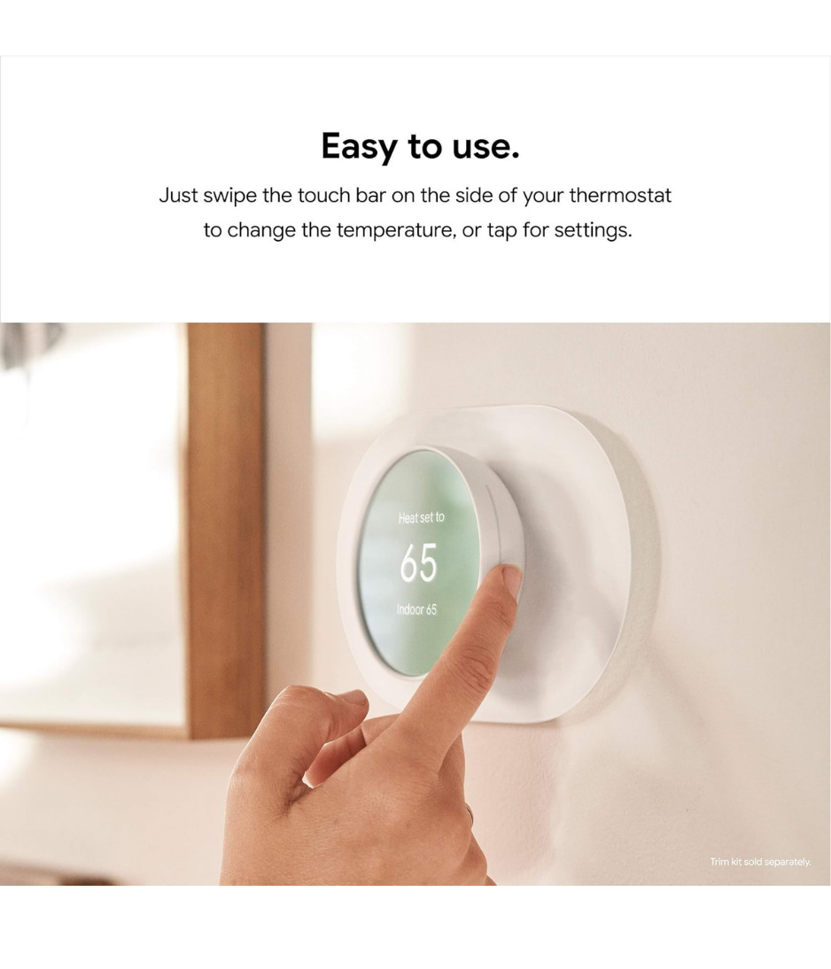 Google Nest Thermostat - Smart Thermostat for Home - Programmable Wifi Thermostat