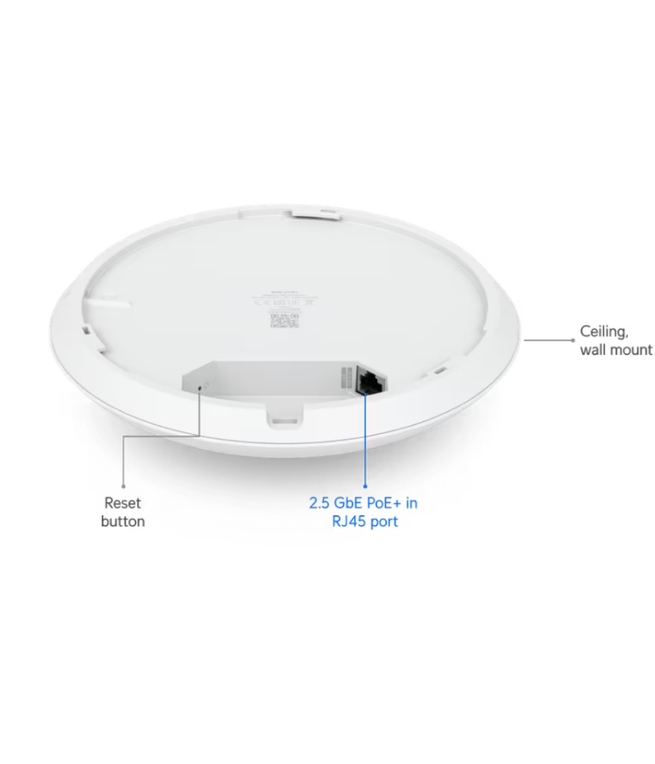 Ubiquiti Networks Generic UniFi U7 Pro/Professional Access Point Indoor WiFi Dual Band WiFi 7 GeN | 6 GHz Band 5.7 GB/sec, 2.4 GHz Band 688 MB/sec Throughput Rate Up to 300+ Client, SGCC Steel - White