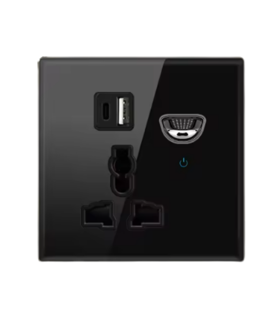 Tempered Glass Wall Switch Panel Led, Socket, Toggle Light Switch,  Net Socket, Fan Switch, Dimmer Switch Knob