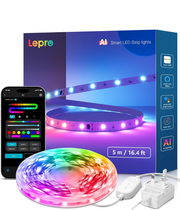 Smart Rainbow LED Strip Light 5M-20M, 30 LEDs/M, Music Sync, Works with Alexa & Google Home, WiFi Bluetooth App Voice Control, AI Lighting Design Assistant, MagicColor LED Lights for Bedroom